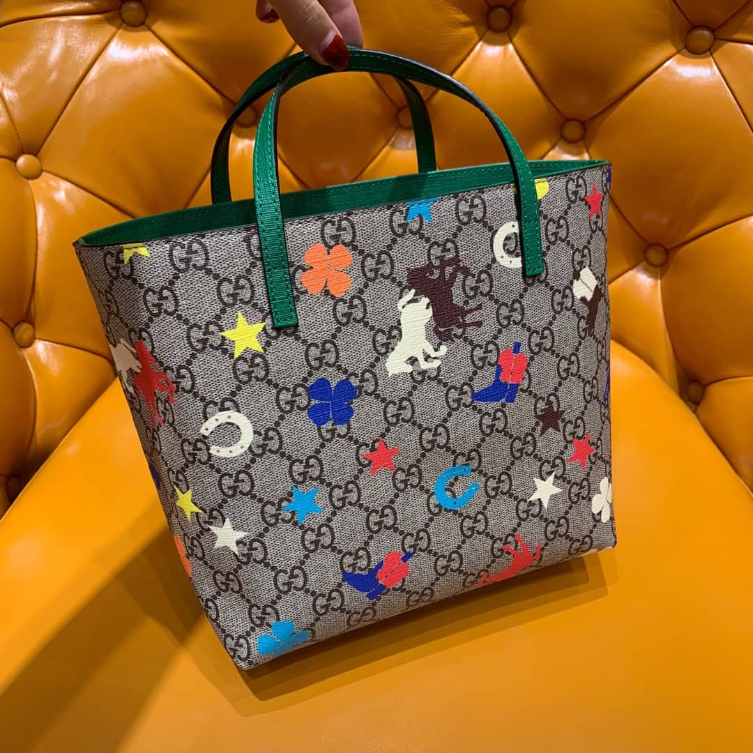 Gucci Children GG Supreme Canvas Replica Tote Gray 410812