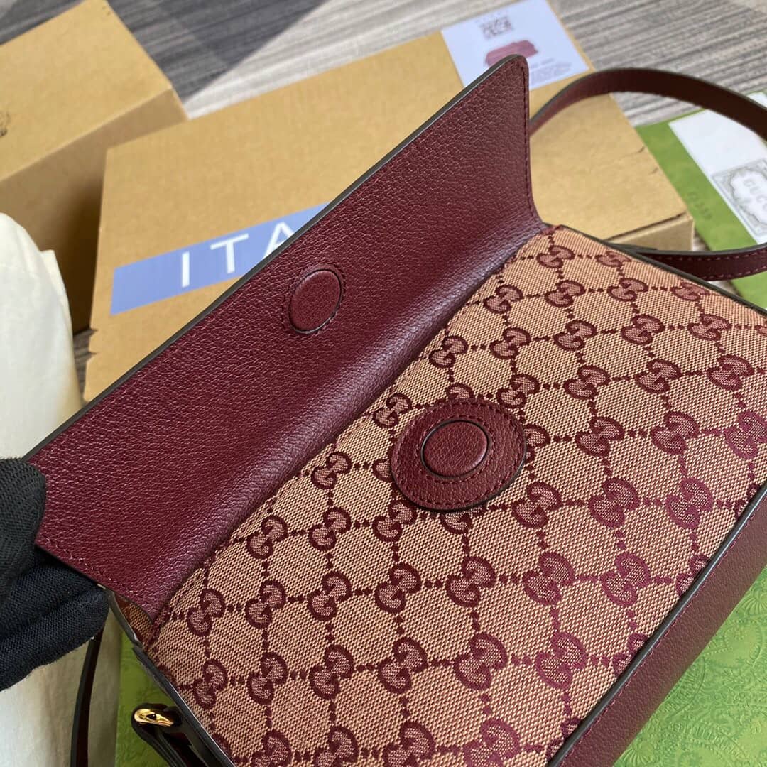 Gucci Horsebit 1955 GG Crossbody Bag Replica Red 645454