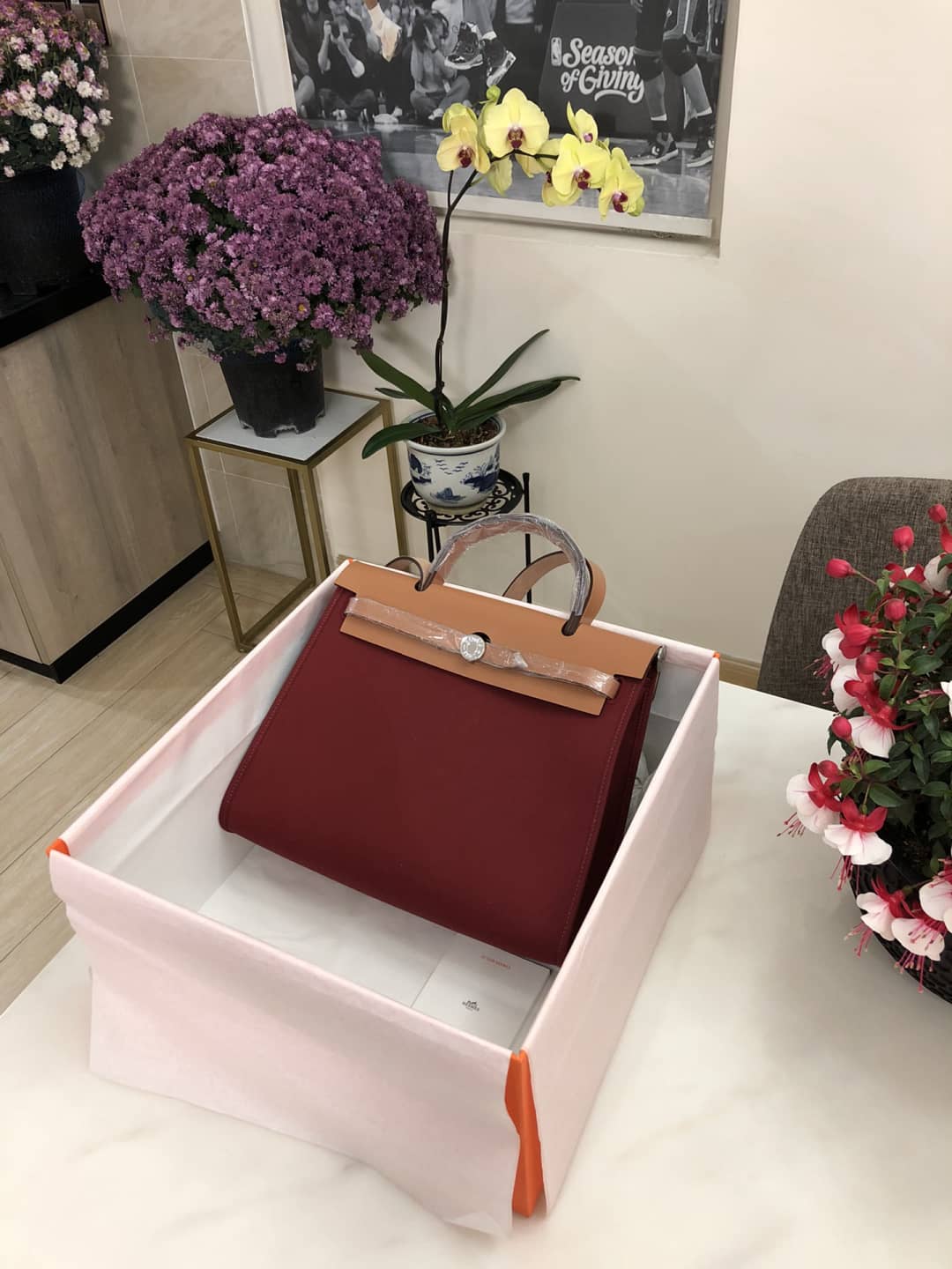 Hermes Bag Replica 31 Canvas Leather HerBag