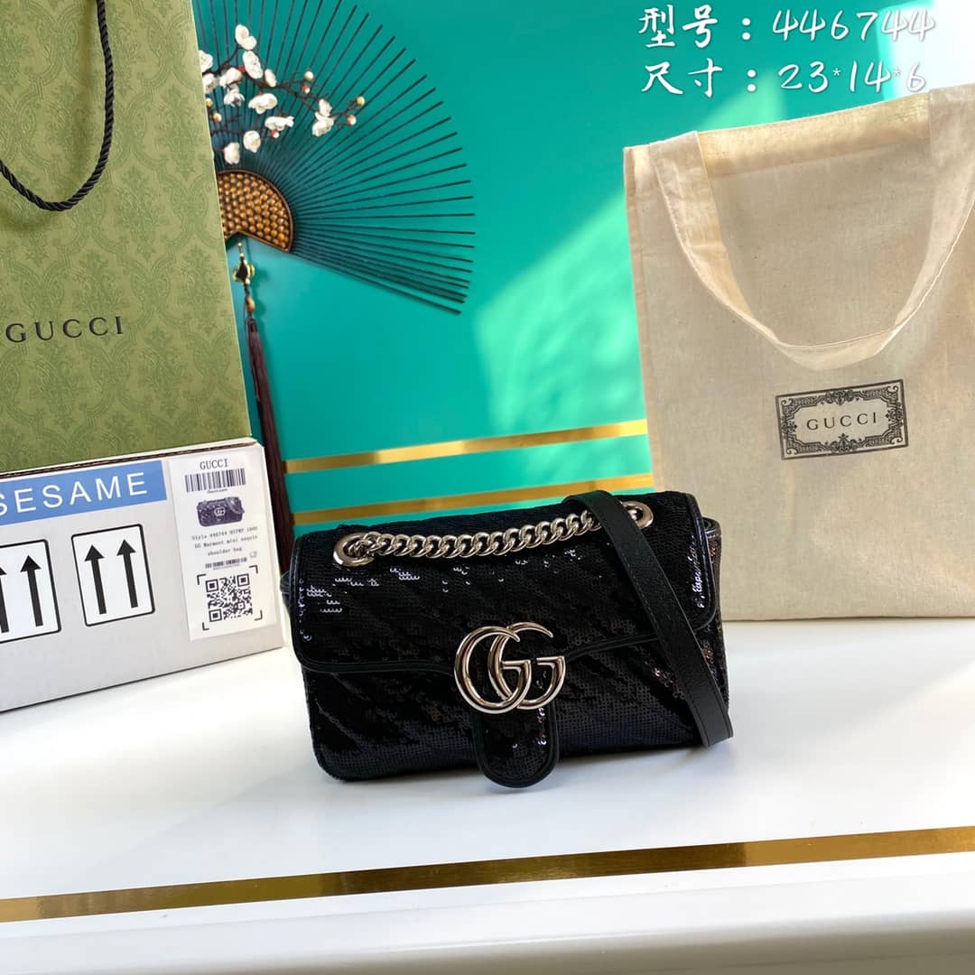 Gucci Marmont GG Matelasse Leather Mini Shoulder Bag Replica 446744