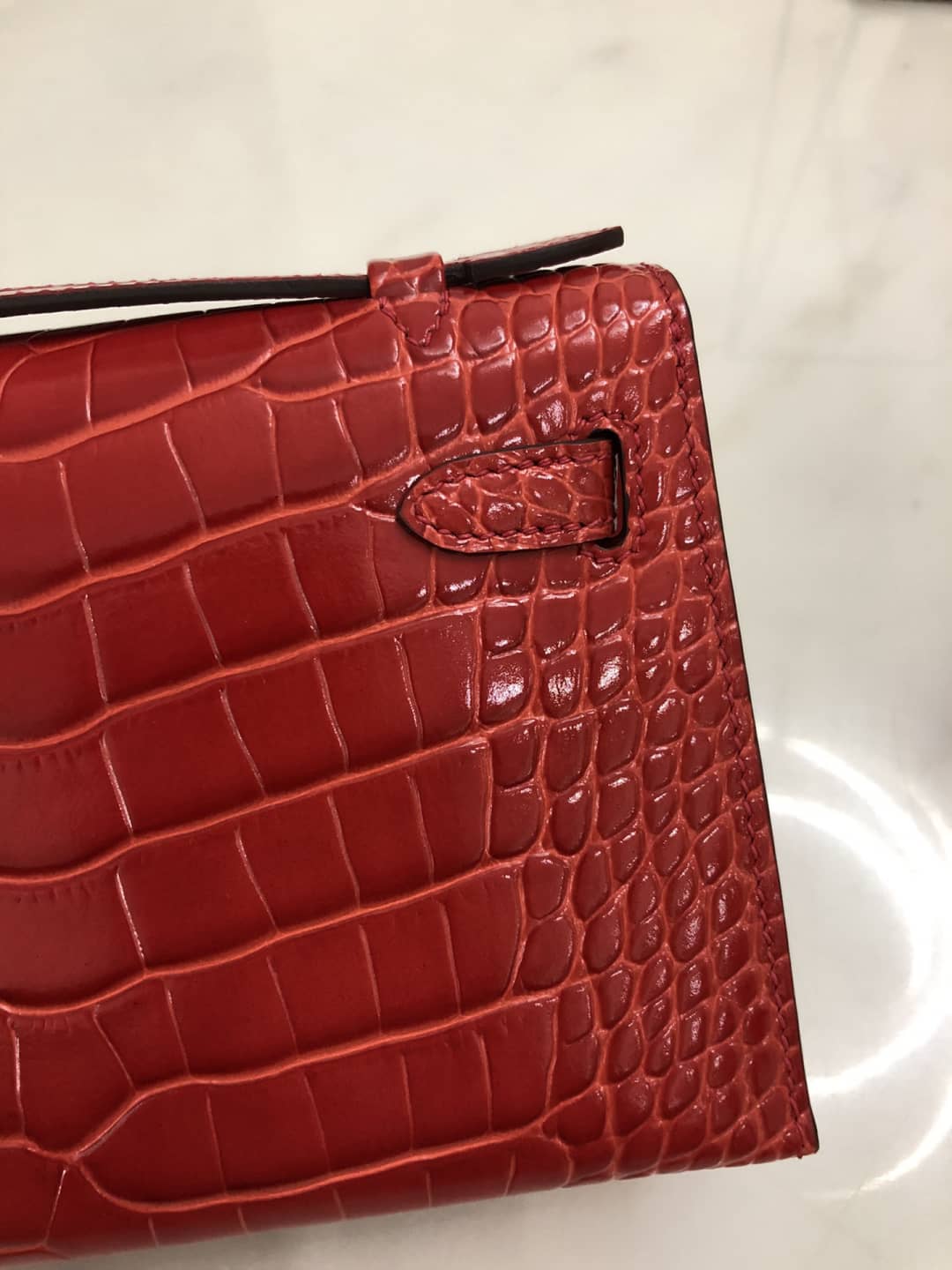 Hermes Kelly Dupe 22CM Crocodile Shiny Replica Bag