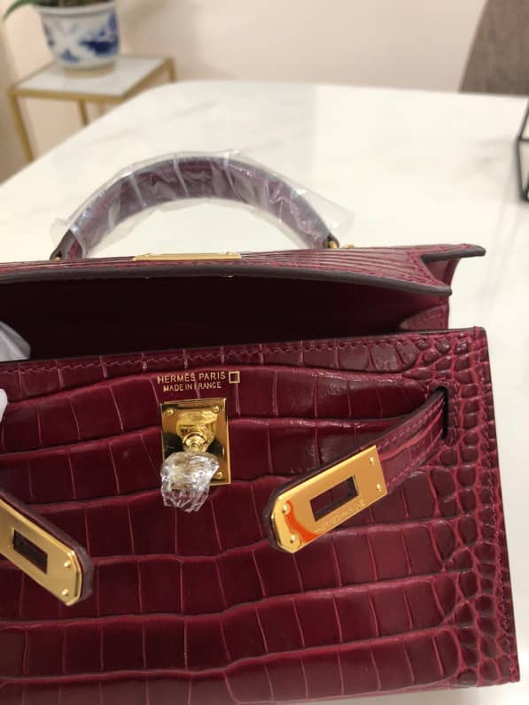 Hermes Kelly Mini 19CM Crocodile Shiny Replica Bag