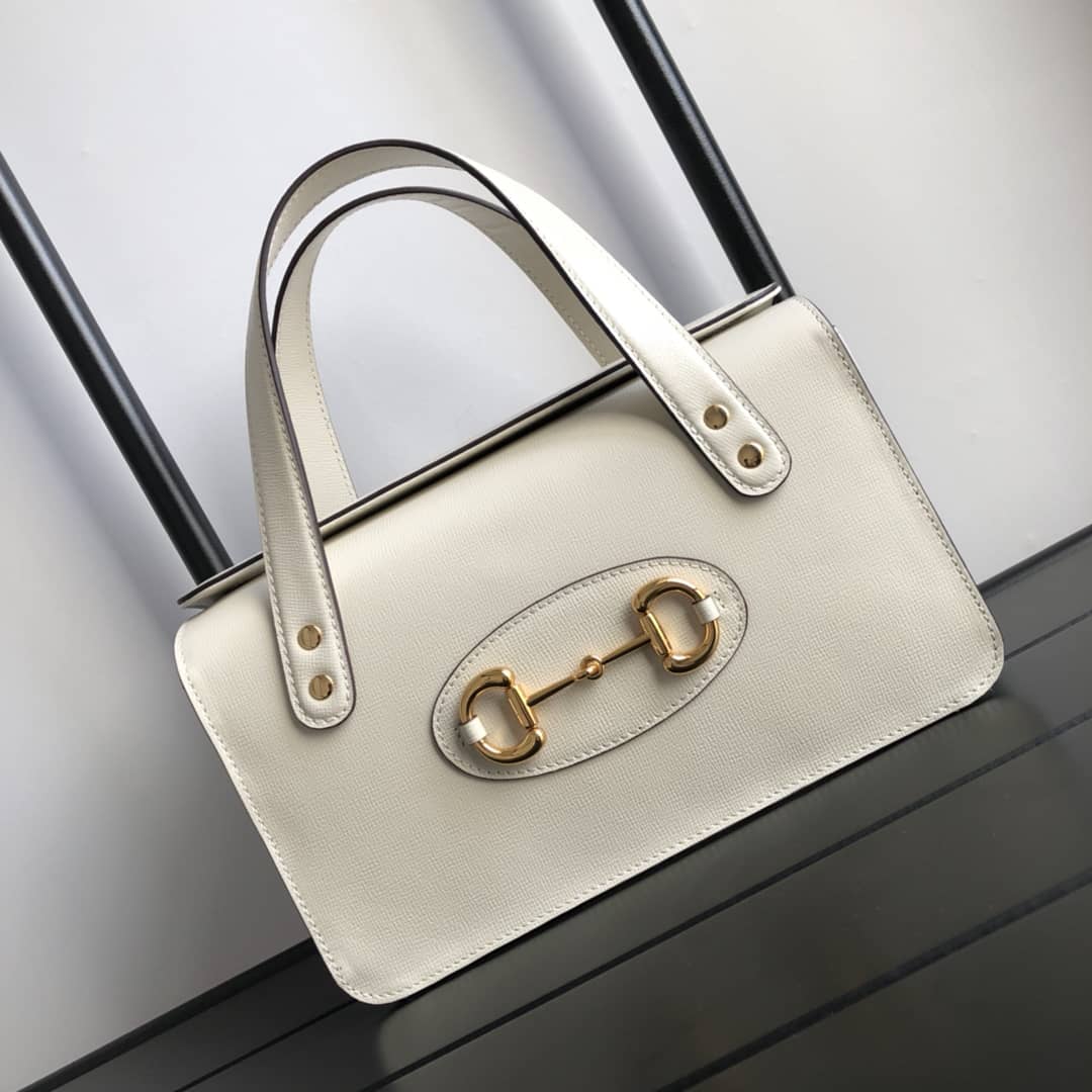 Gucci Horsebit Bag Dupe 1955 Small Top Handle Replica Bag White 627323