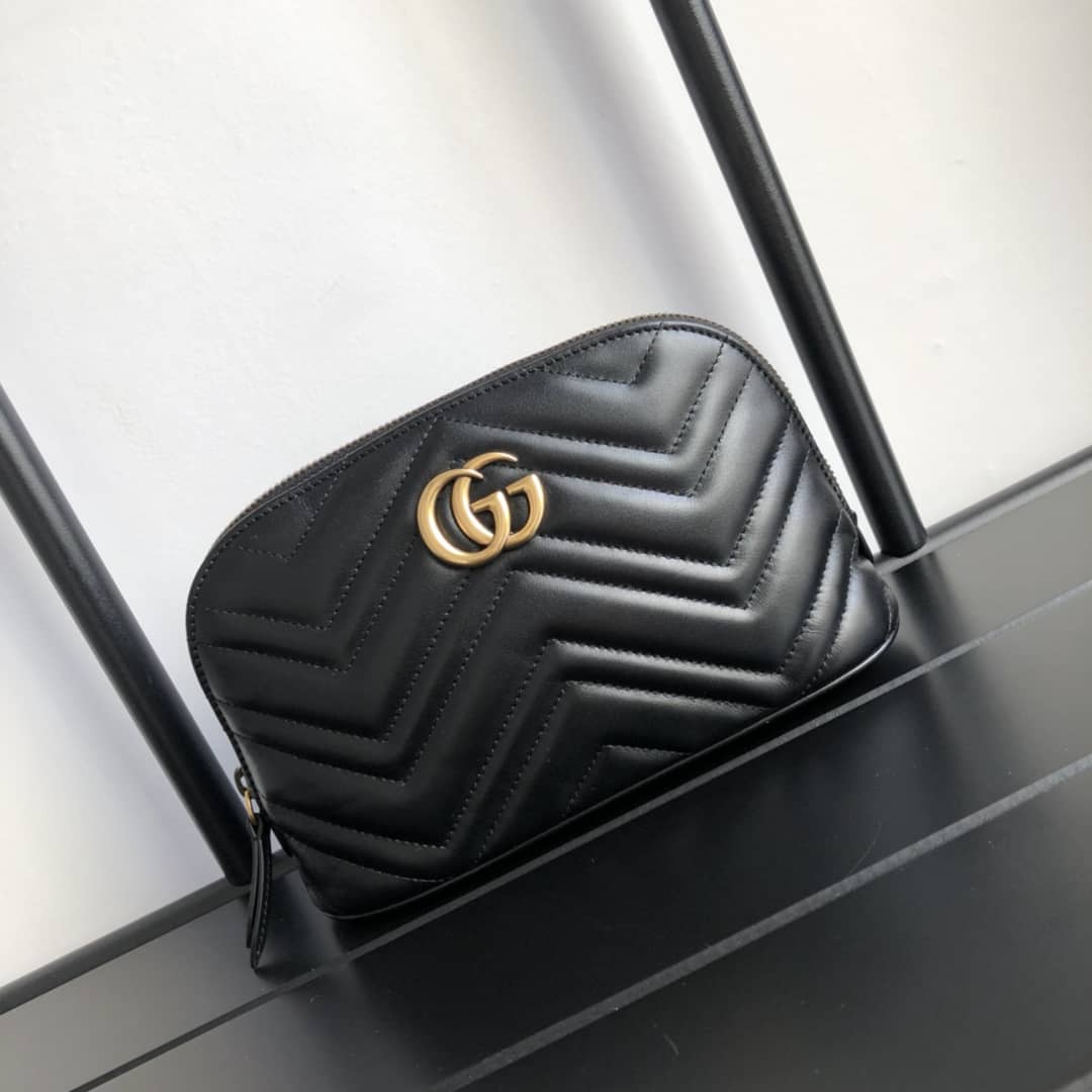 Gucci GG Marmont Quilted Vanity Bag Replica Black 625690