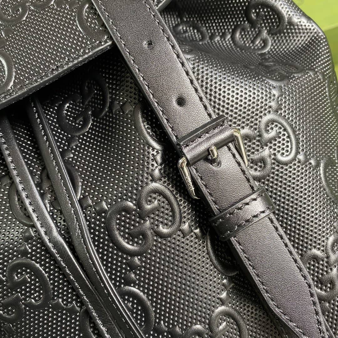 Gucci GG Embossed Backpack Replica Black 625770