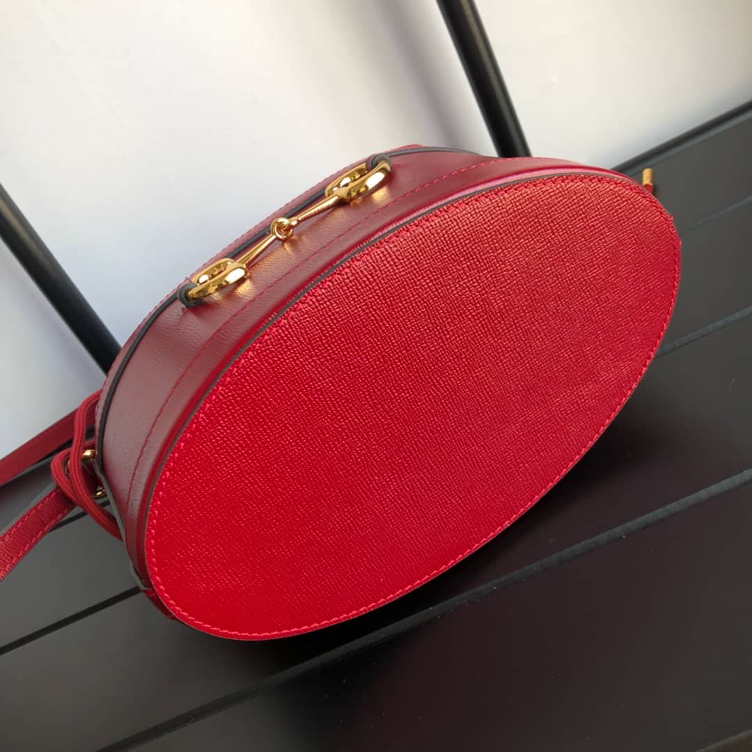 Gucci 1955 Horsebit Shoulder Bucket Bag Replica Red 602118