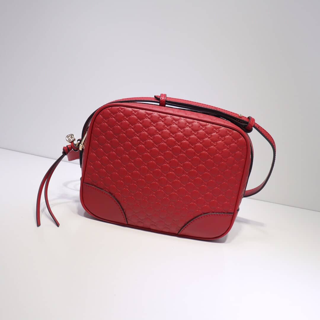 Gucci Bree Guccissima GG Leather Canvas Camera Bag Replica Red 449413