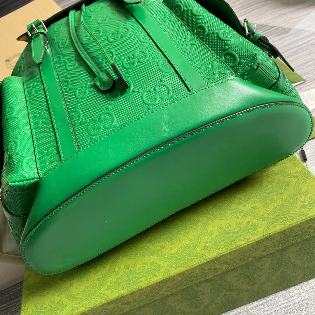 Gucci GG Embossed Leather Replica Backpack Green 625770