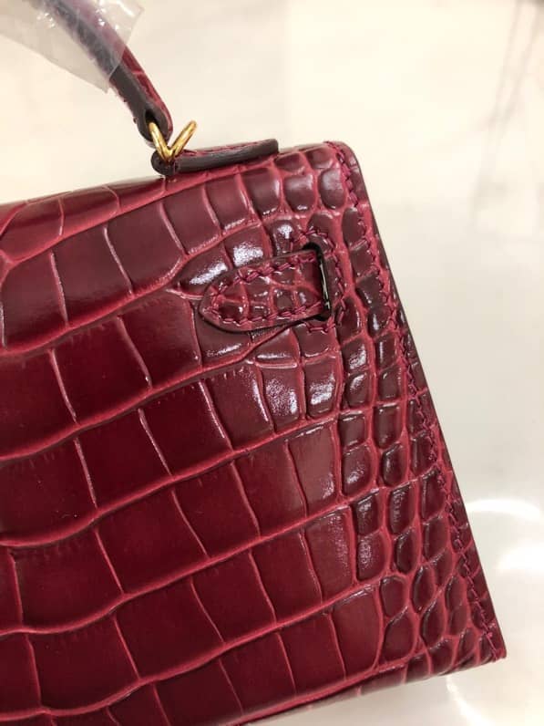 Hermes Kelly Mini 19CM Crocodile Shiny Replica Bag