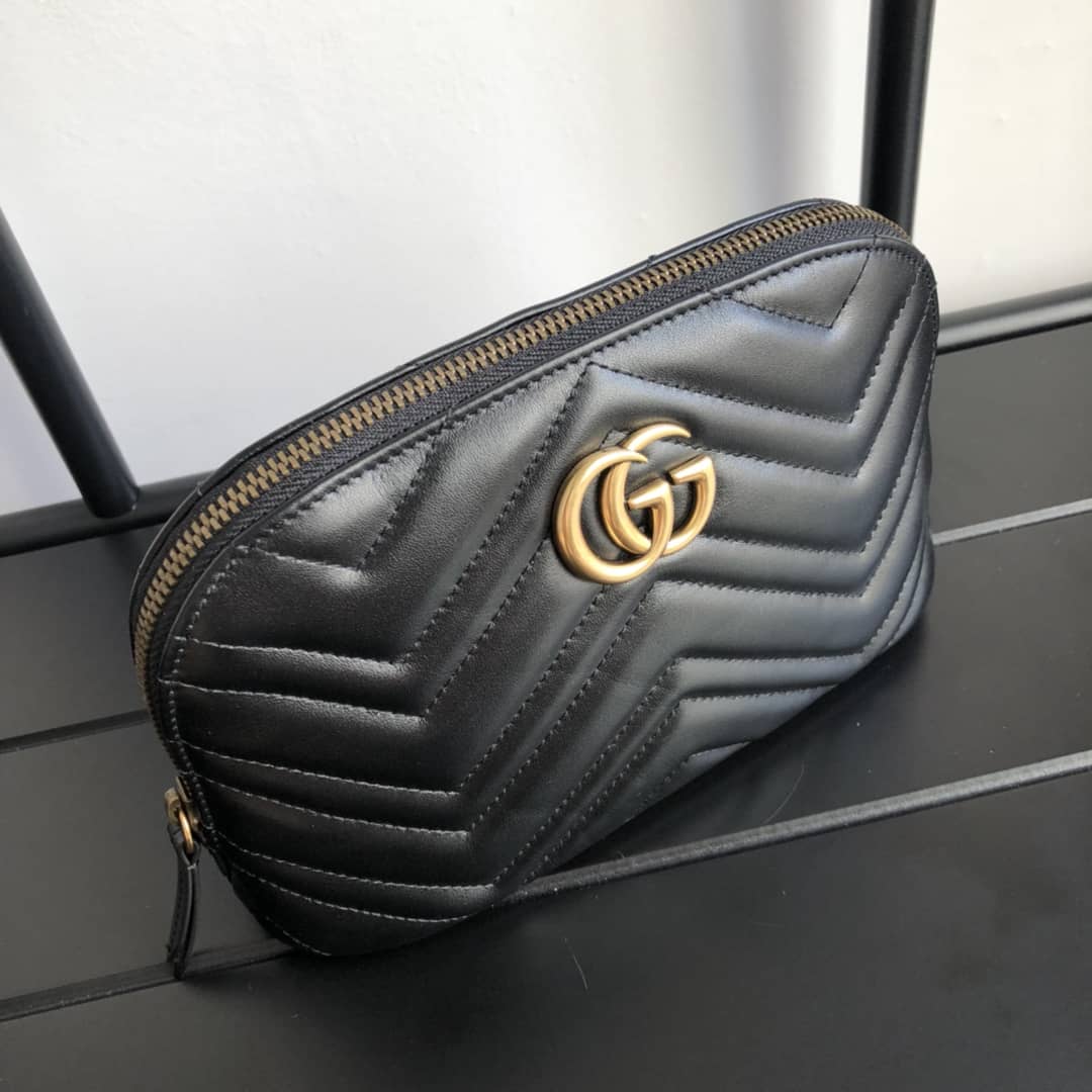 Gucci GG Marmont Quilted Vanity Bag Replica Black 625690