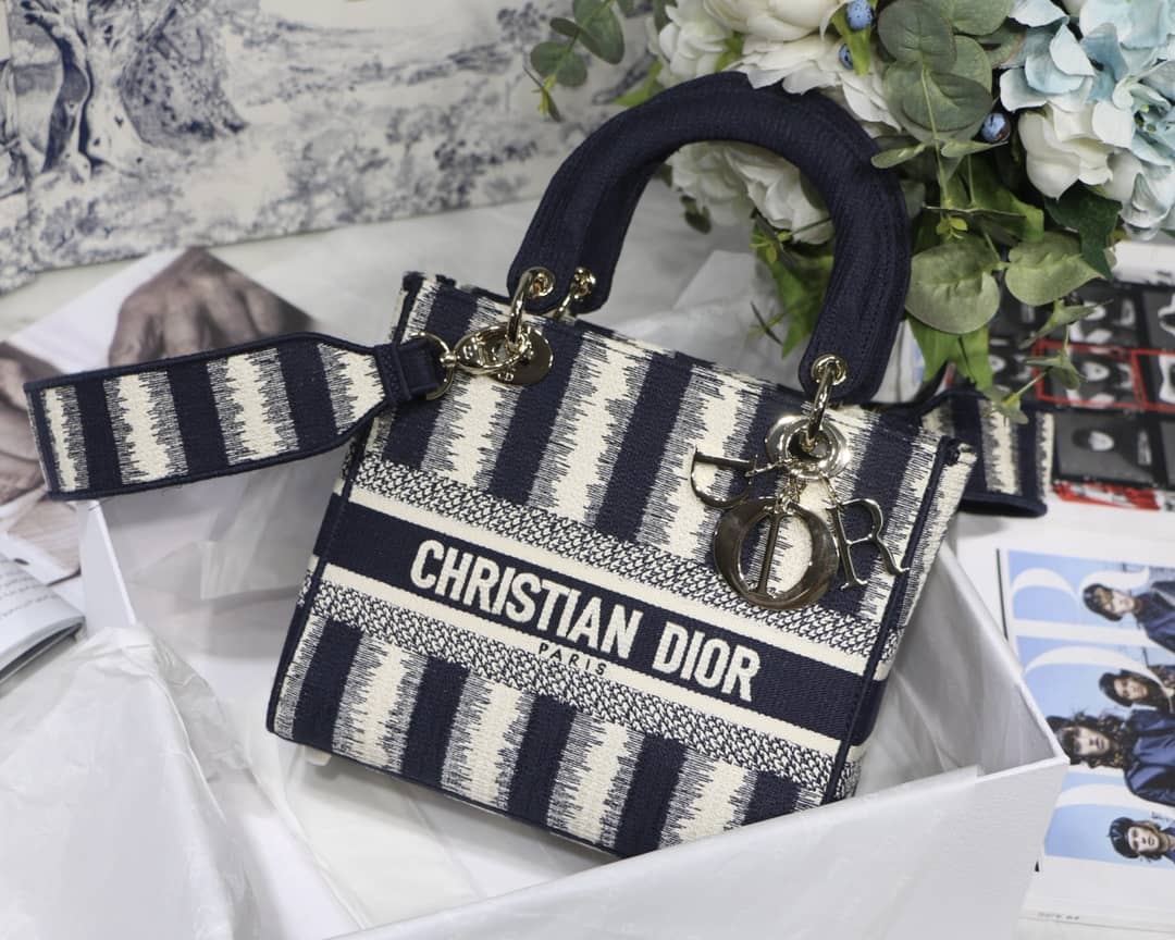 Lady Dior Dupe 24CM Paisley Embroidery Lady D-Lite