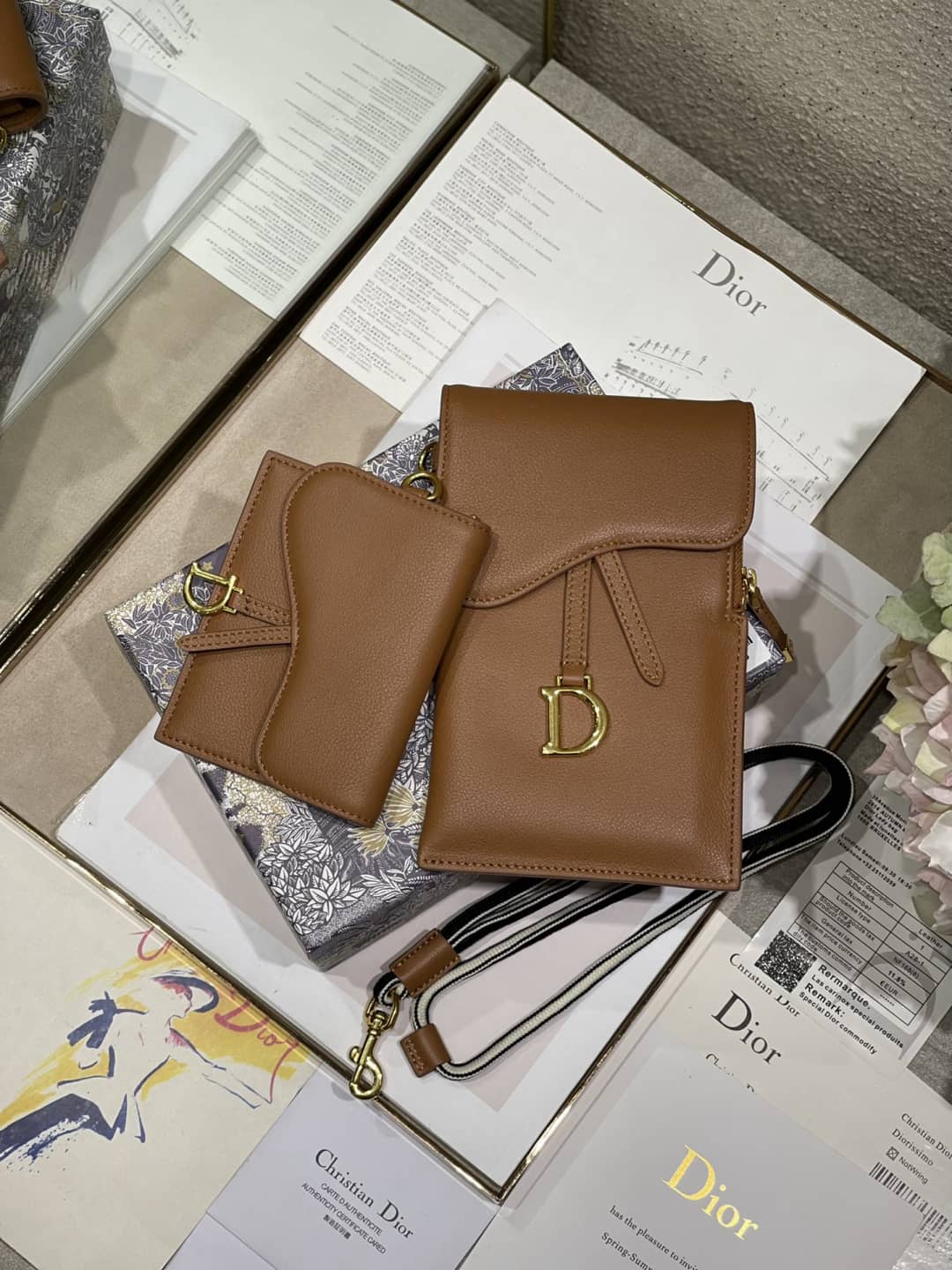 Dior Saddle Bag Dupe Vertical Pouch