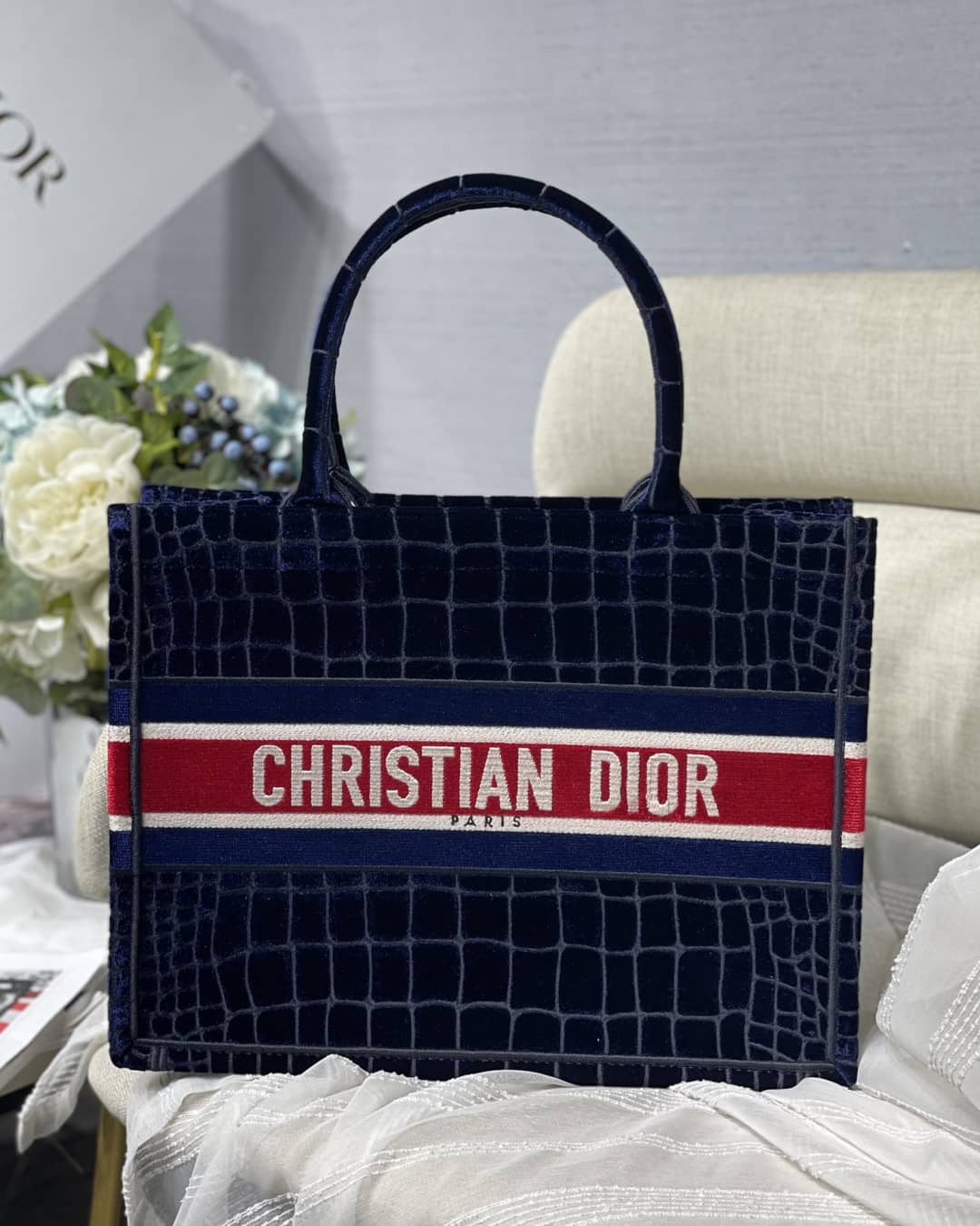 Christian Dior CD Book Embroidery Replica Tote