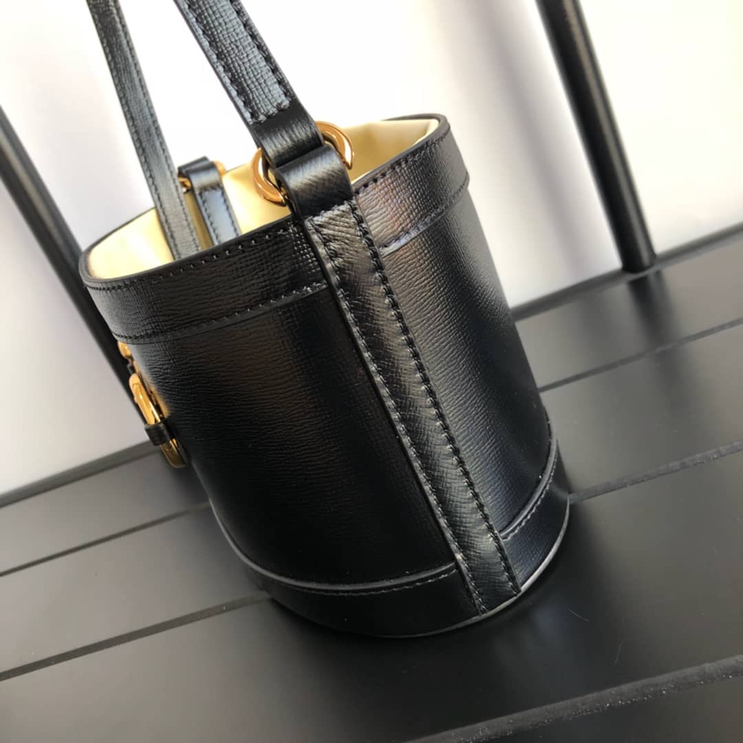Gucci 1955 Horsebit Bucket Bag Replica Yellow Black 602118