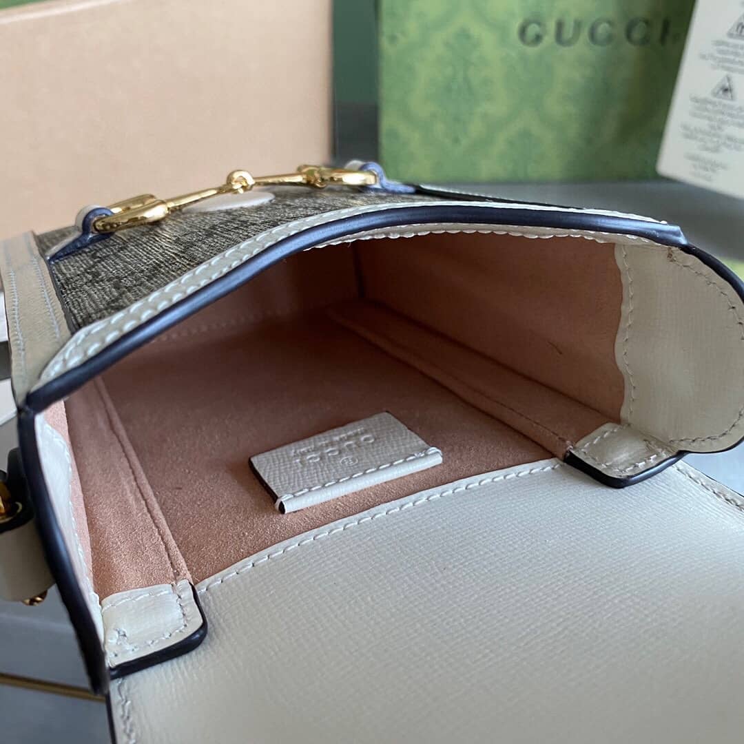 Gucci Horsebit 1955 Mini Bag Brown White 625615 Replica