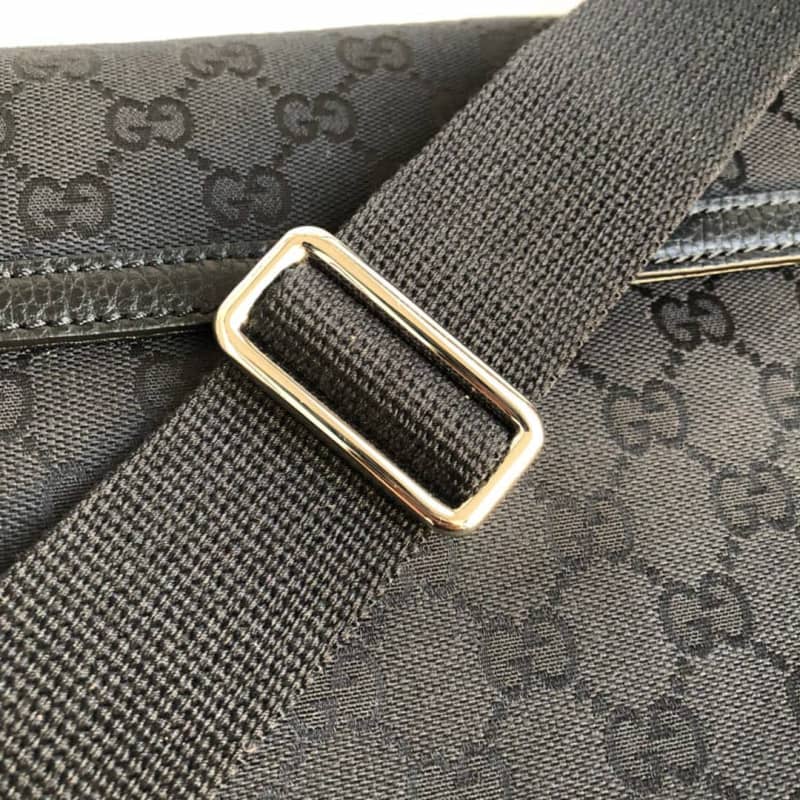 Gucci GG Guccissima Medium Canvas Crossbody Bag Replica Black 449172