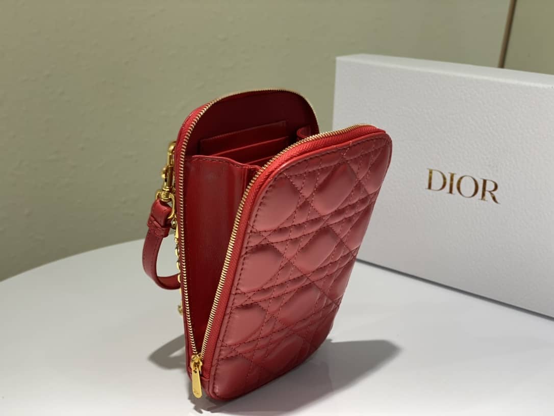 Lady Dior Dupe Lambskin 18CM Phone Holder