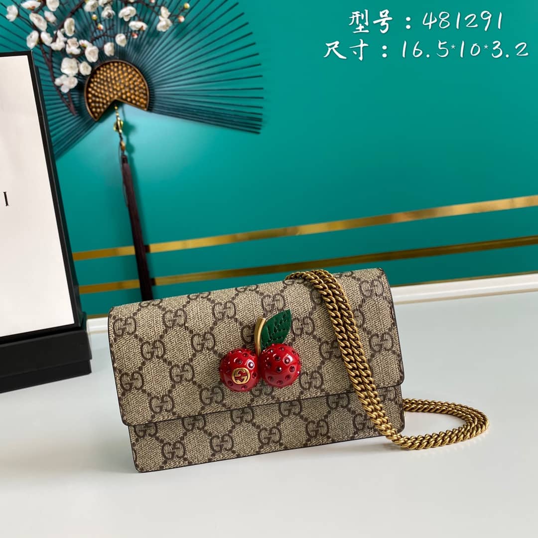 Gucci Supreme GG Mini Bag With Cherries Replica 481291