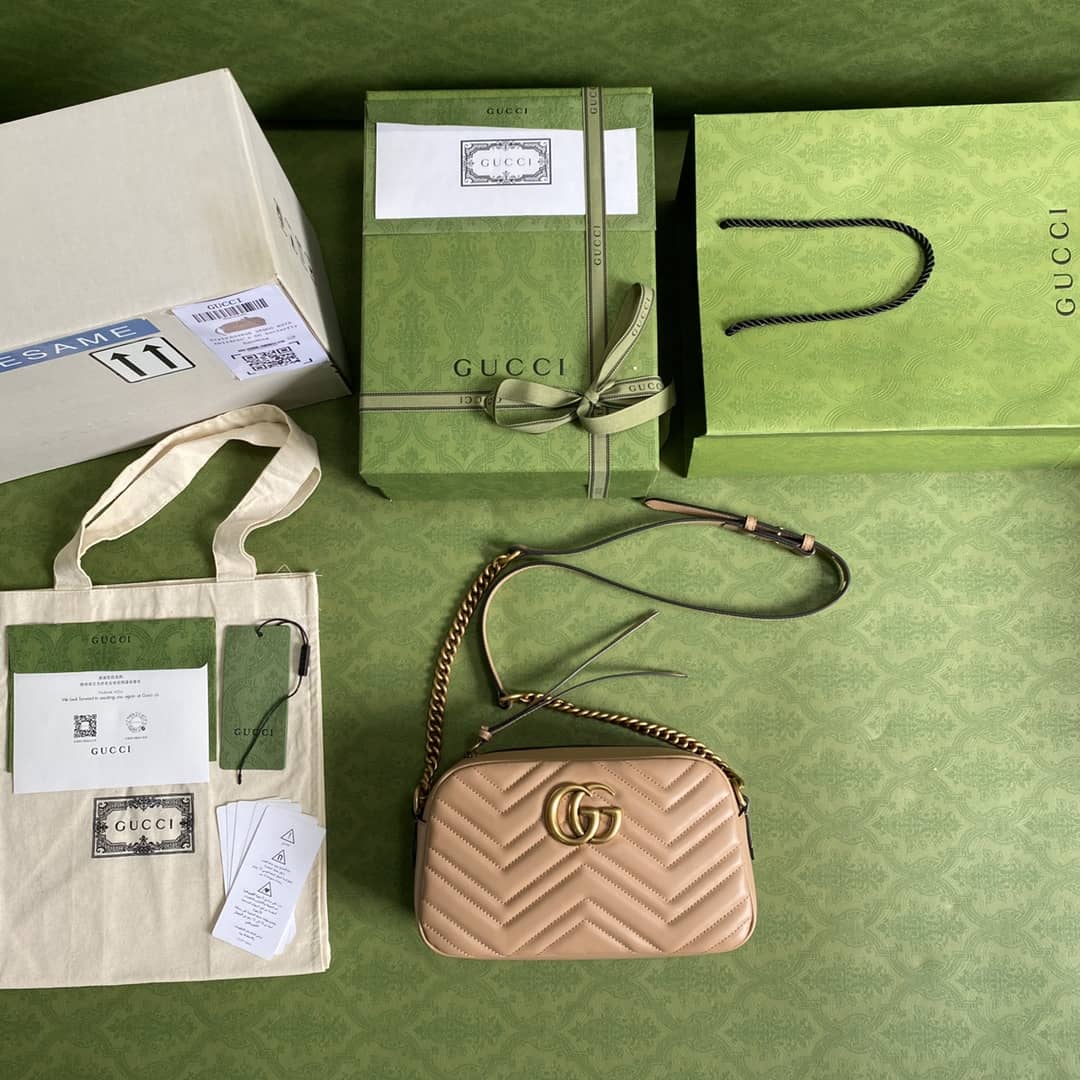 Gucci Crossbody Dupe GG Marmont Small Matelasse Leather 447632