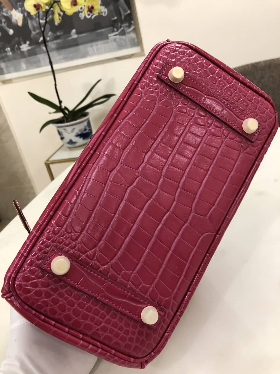 Hermes Birkin Replica 25CM Crocodile Shiny Replica Bag