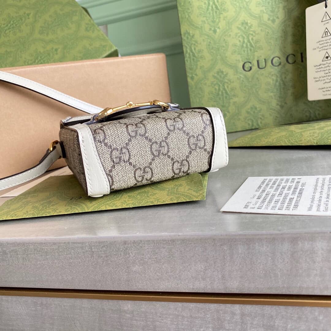 Gucci Horsebit 1955 Mini Bag Brown White 625615 Replica