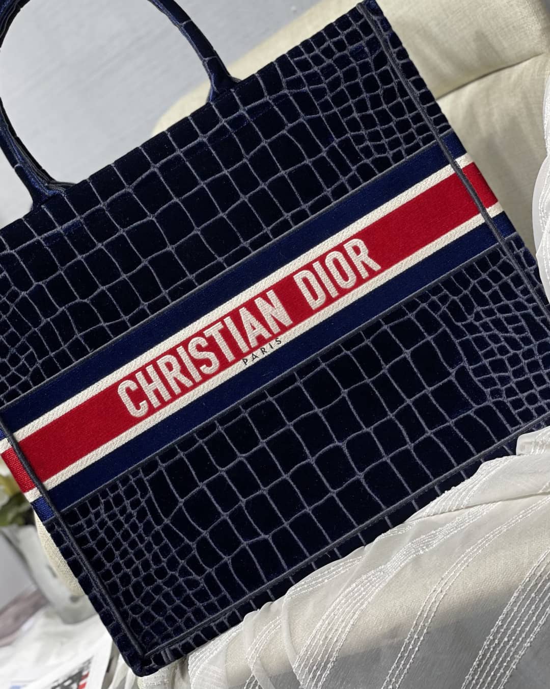 Christian Dior Tote Bag Dupe CD Book Embroidery