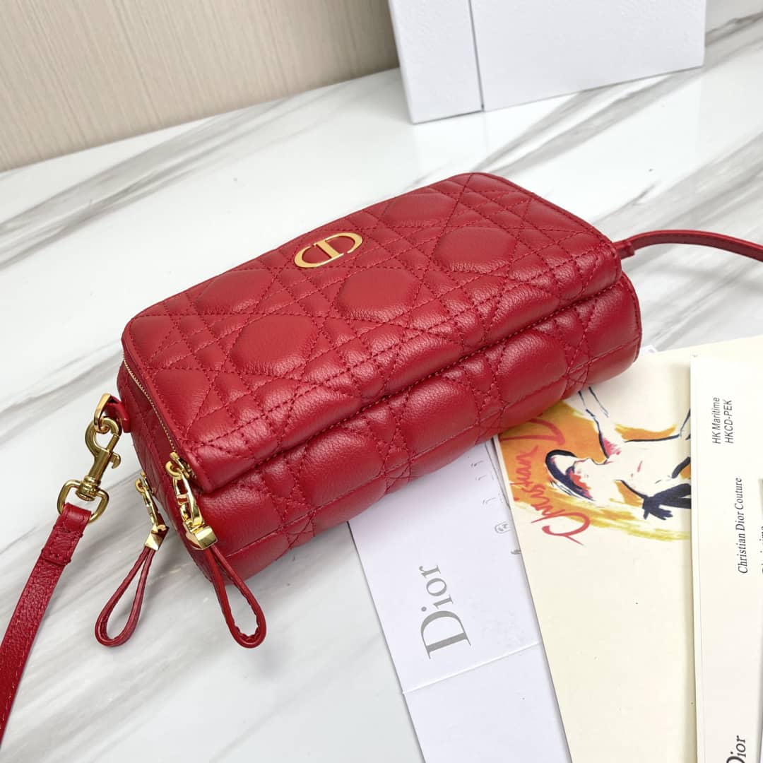 Christian Dior Caro Double Calfskin Pouch