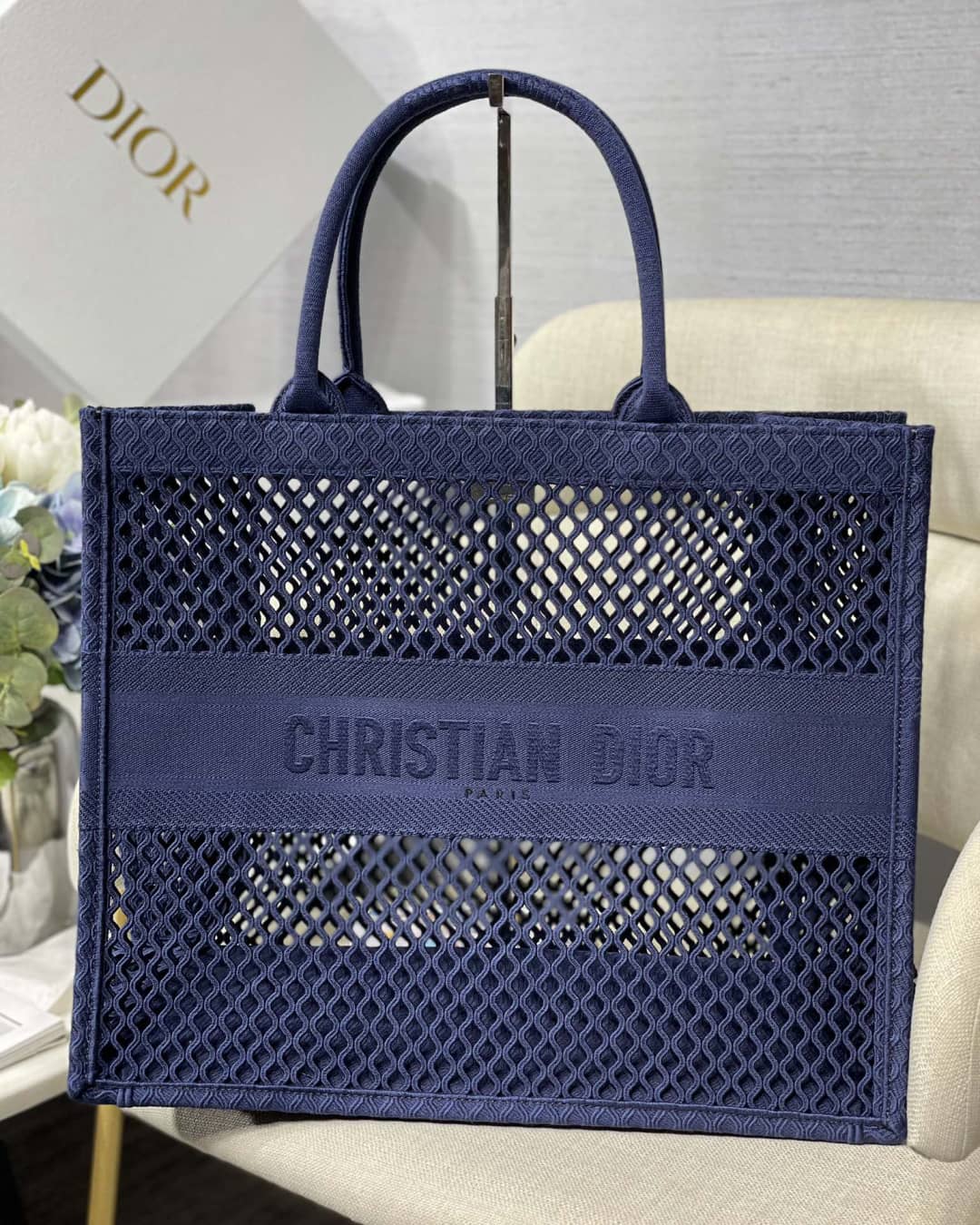 Christian Dior Mesh Book Tote Bag