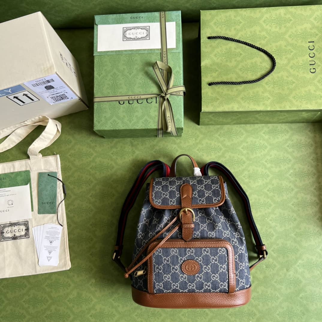 Gucci Backpack With Interlocking G Blue 674147 Replica