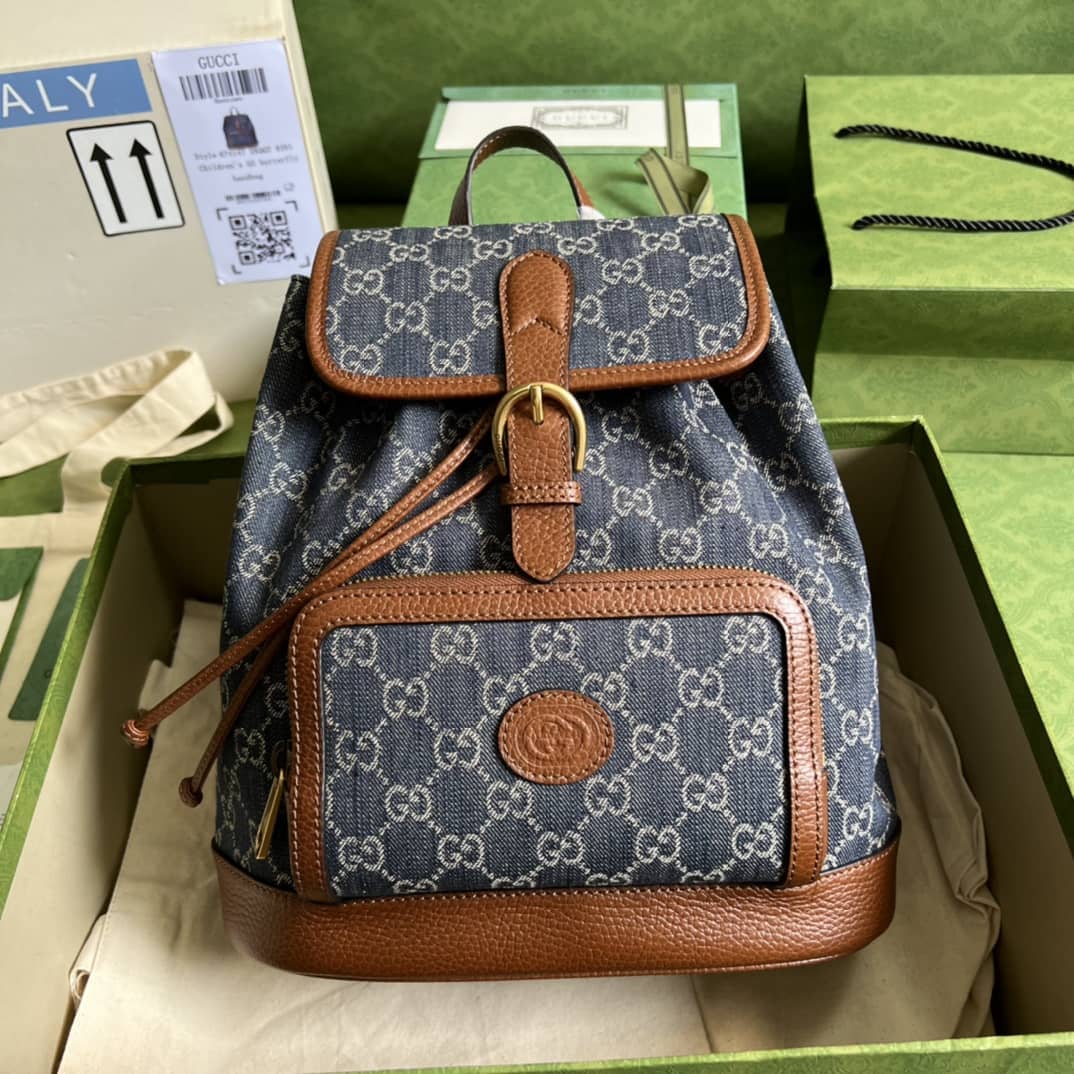 Gucci Backpack With Interlocking G Blue 674147 Replica
