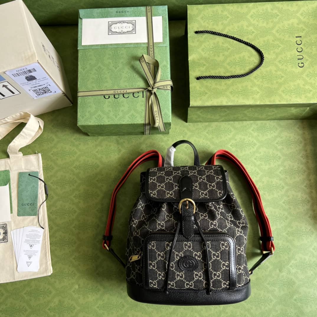 Gucci Backpack With Interlocking G Black 674147 Replica