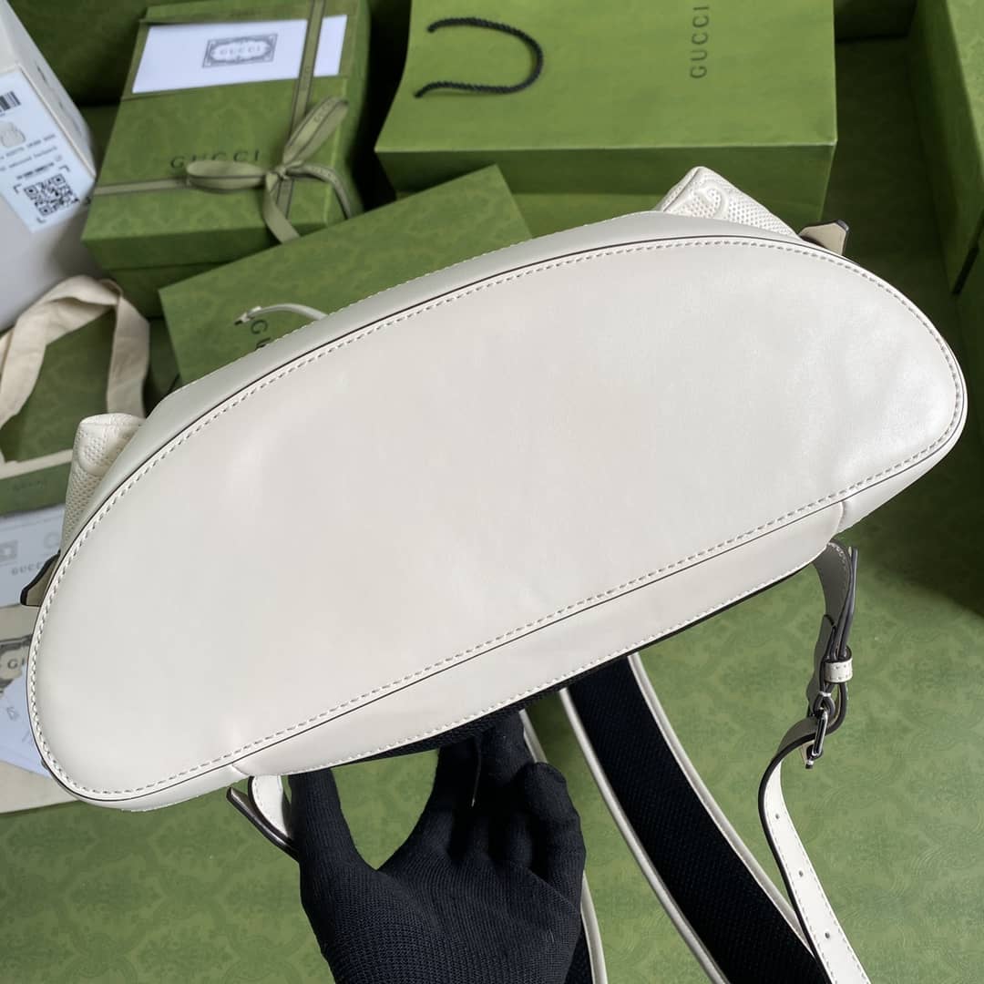 Gucci GG Embossed Backpack Replica White 625770
