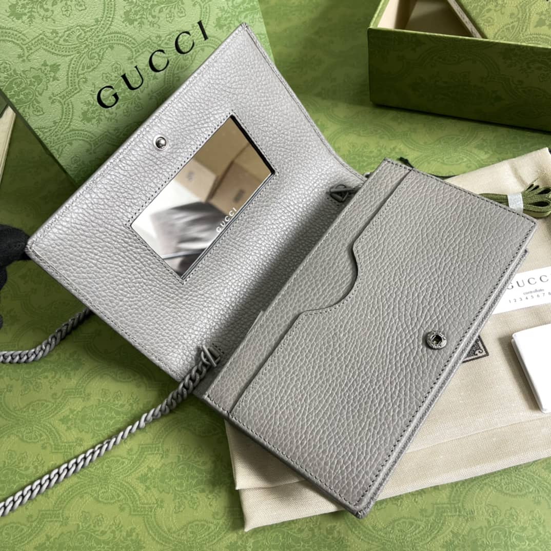 Gucci Marmont GG Leather Mini Chain Bag Replica 497985