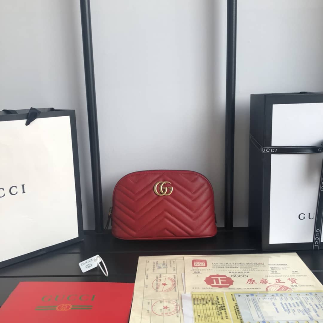 Gucci GG Marmont Quilted Vanity Bag Replica Red 625690