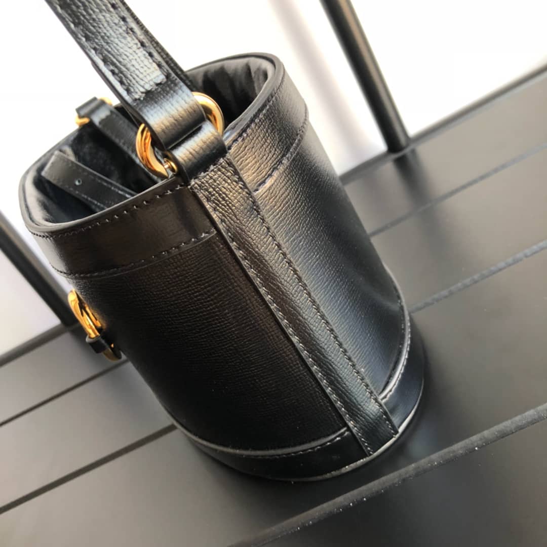 Gucci 1955 Horsebit Bucket Bag Replica Black 602118