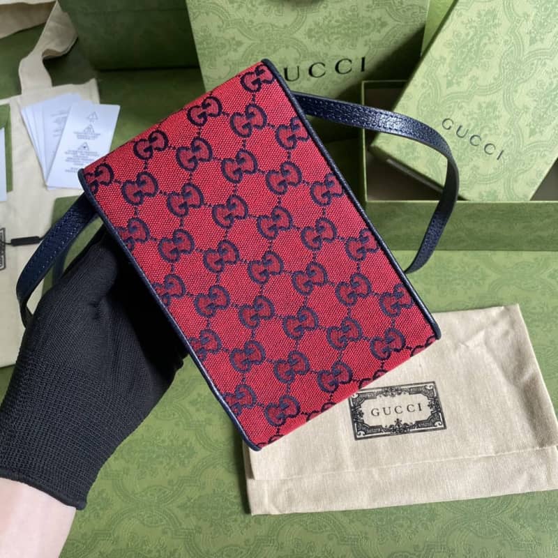 Gucci GG Multicolor Mini Bag Replica Red 657582