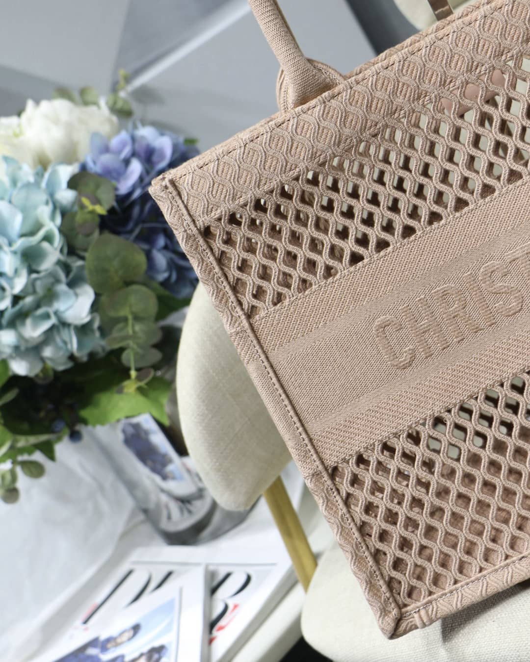 Christian Dior Mesh Book Tote Bag