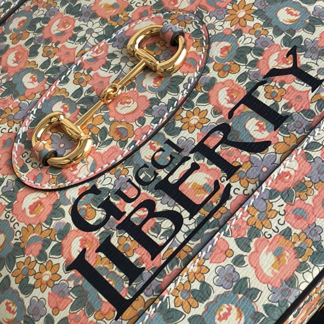 Gucci GG Horsebit 1955 Small Top Handle Printing Replica Bag 621220
