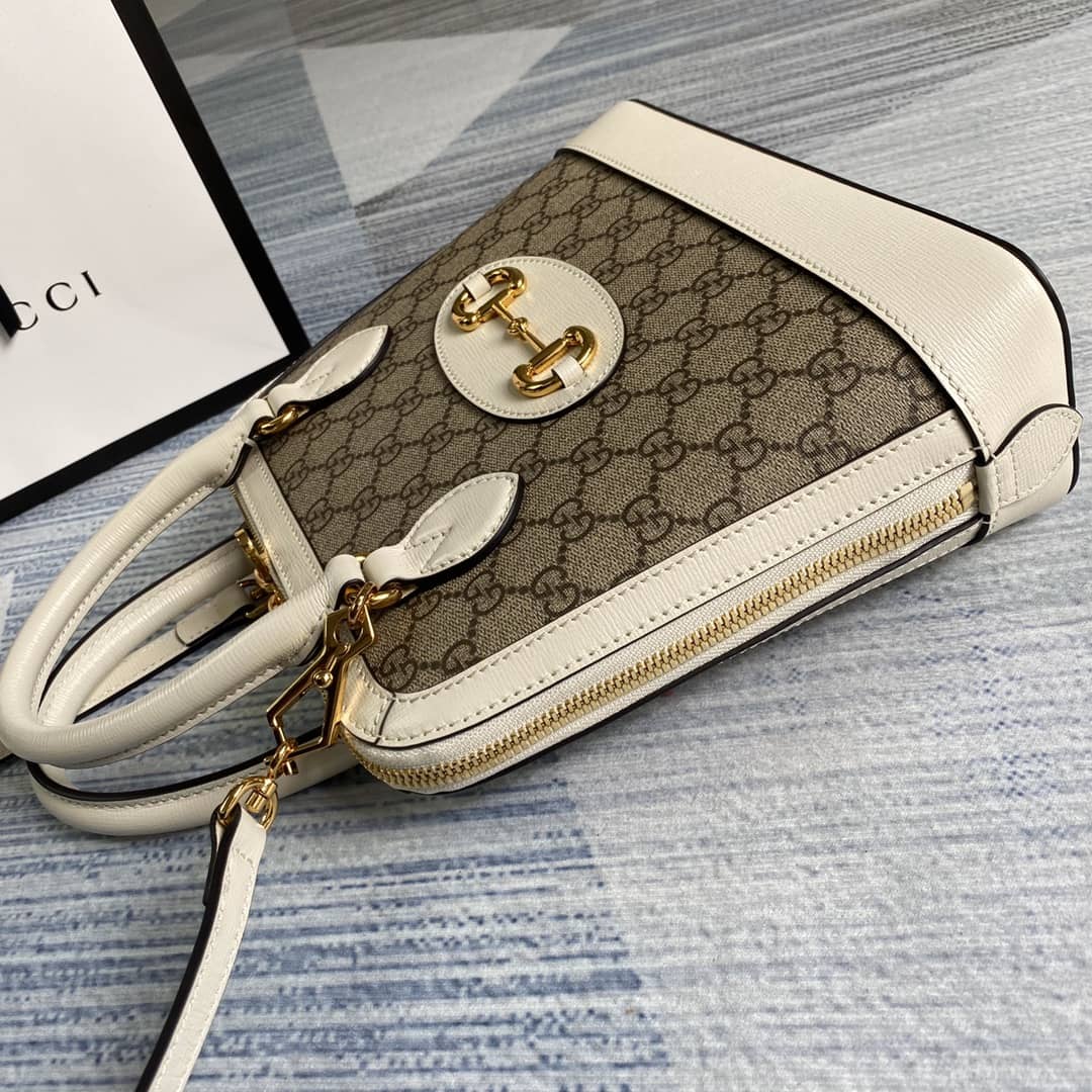 Gucci 1955 Horsebit Polkadot Handle Bag Replica 621220