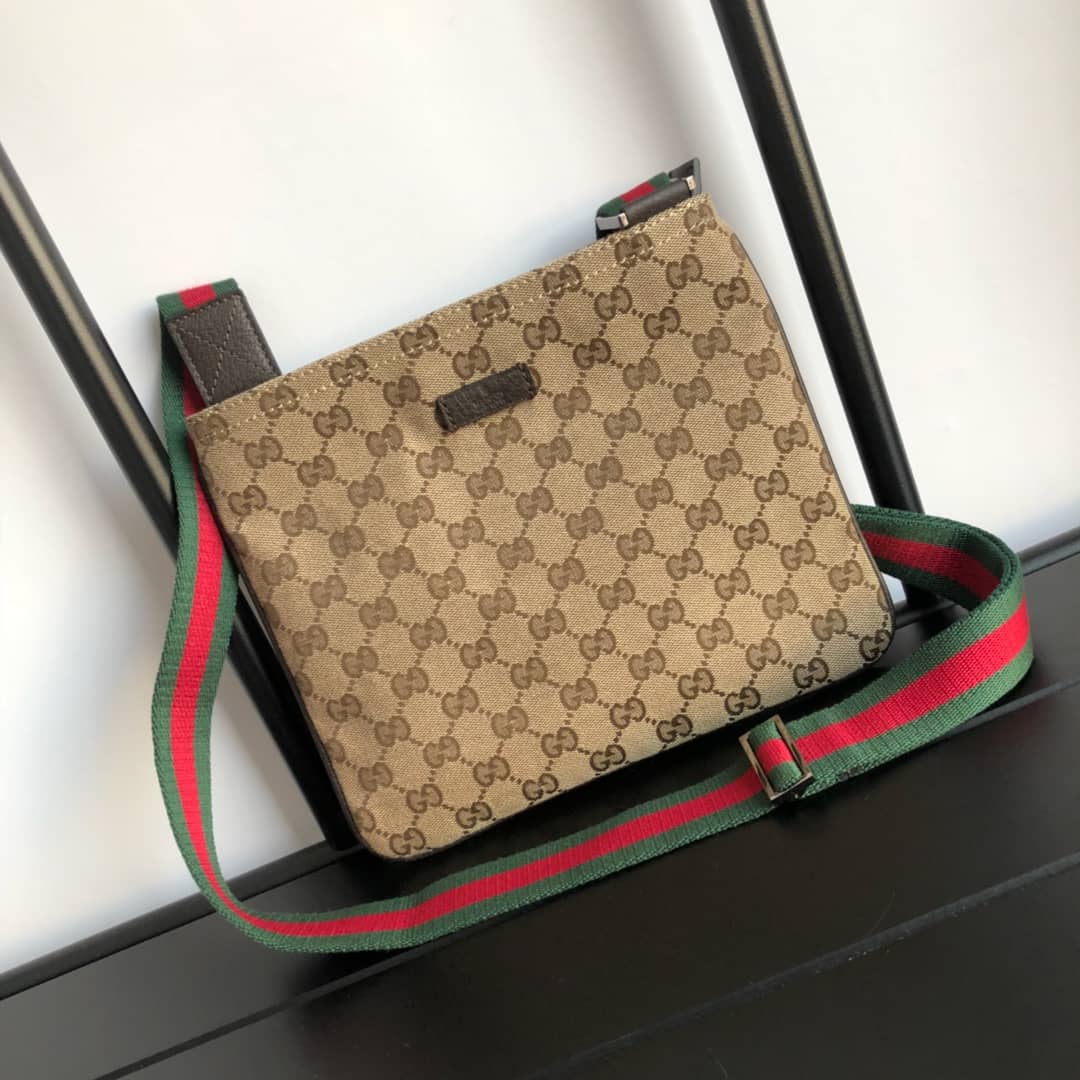 Gucci GG Monogram Canvas Web Small Messenger Bag Replica 146309