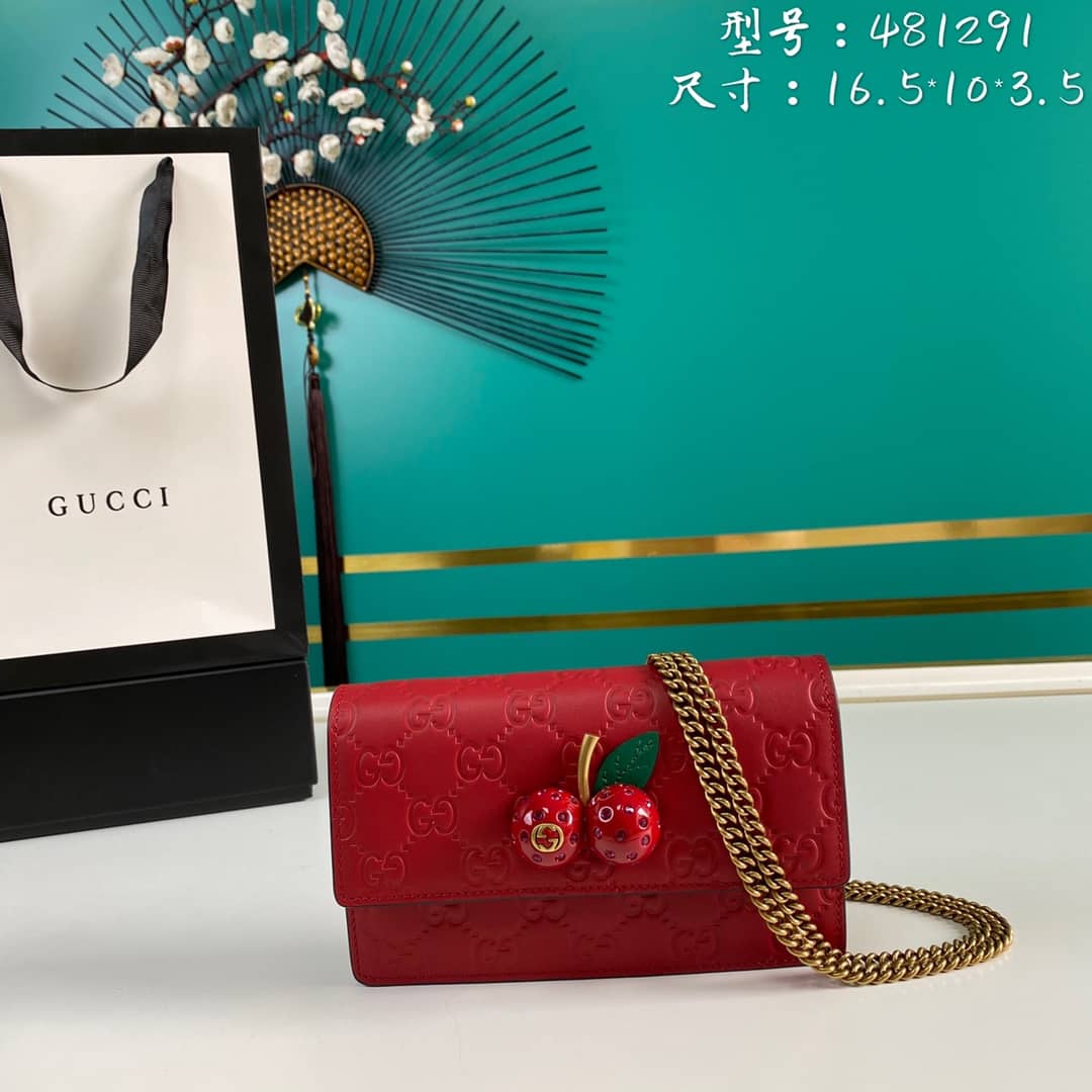 Gucci Supreme GG Mini Bag With Cherries Replica 481291