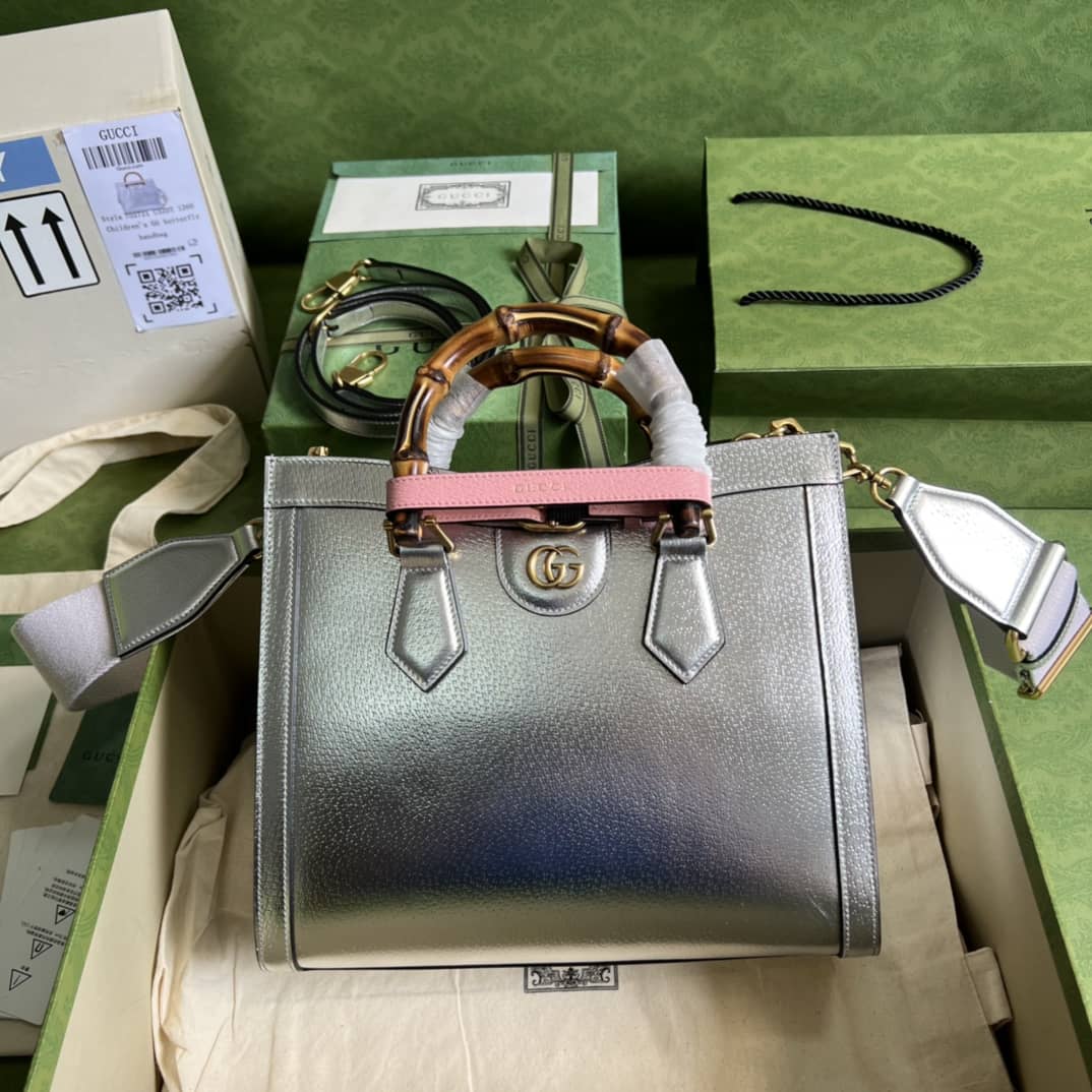 Gucci Diana Small Tote Silver 702721 Replica Bag
