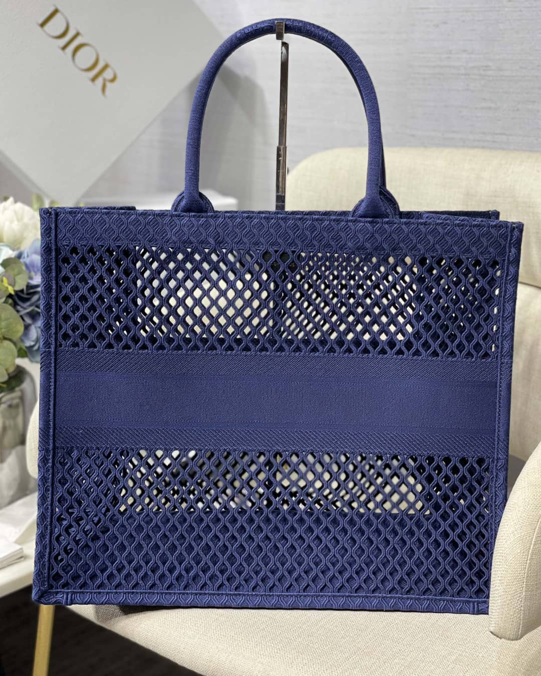 Christian Dior Mesh Book Tote Bag