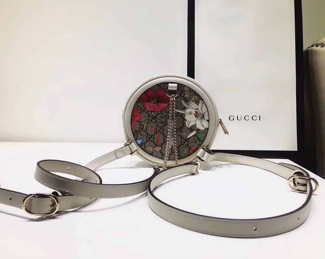 Gucci Ophidia GG Flora Mini Replica Backpack White 598661