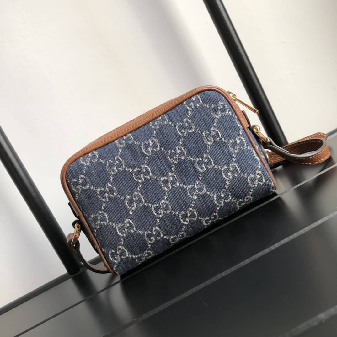 Gucci Ophidia GG Supreme Mini Shoulder Bag Replica Blue 517350