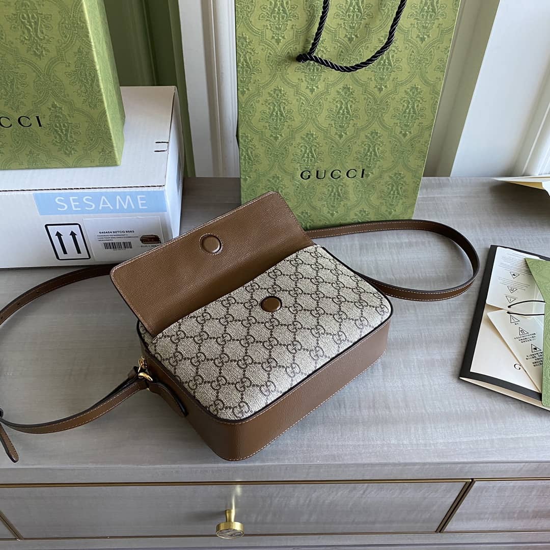 Gucci Horsebit 1955 GG Crossbody Bag Replica Brown 645454