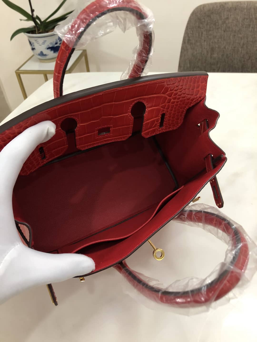 Hermes Birkin 25CM Crocodile Shiny Replica Bag