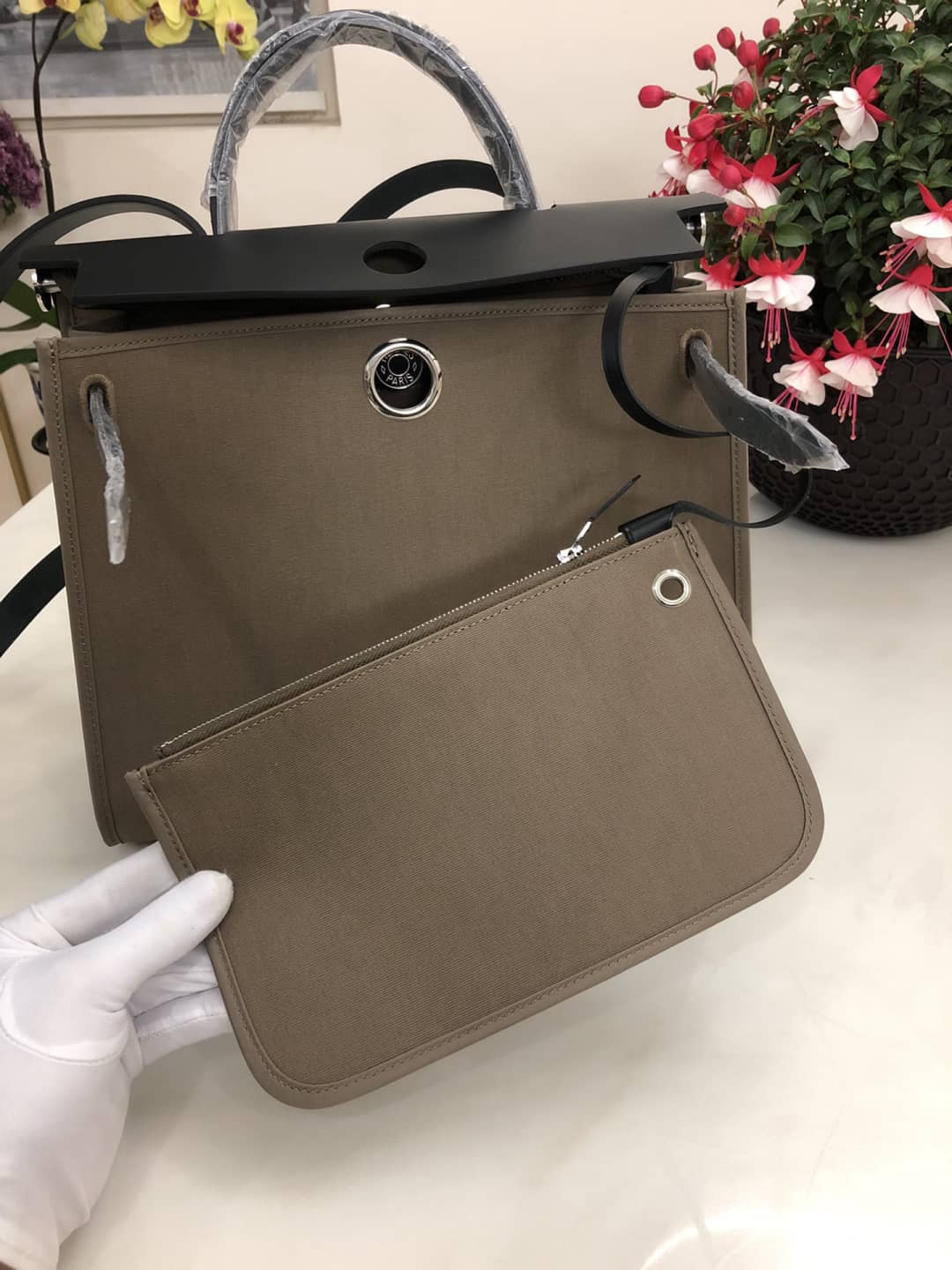 Hermes Bag Replica 31 Canvas Leather HerBag