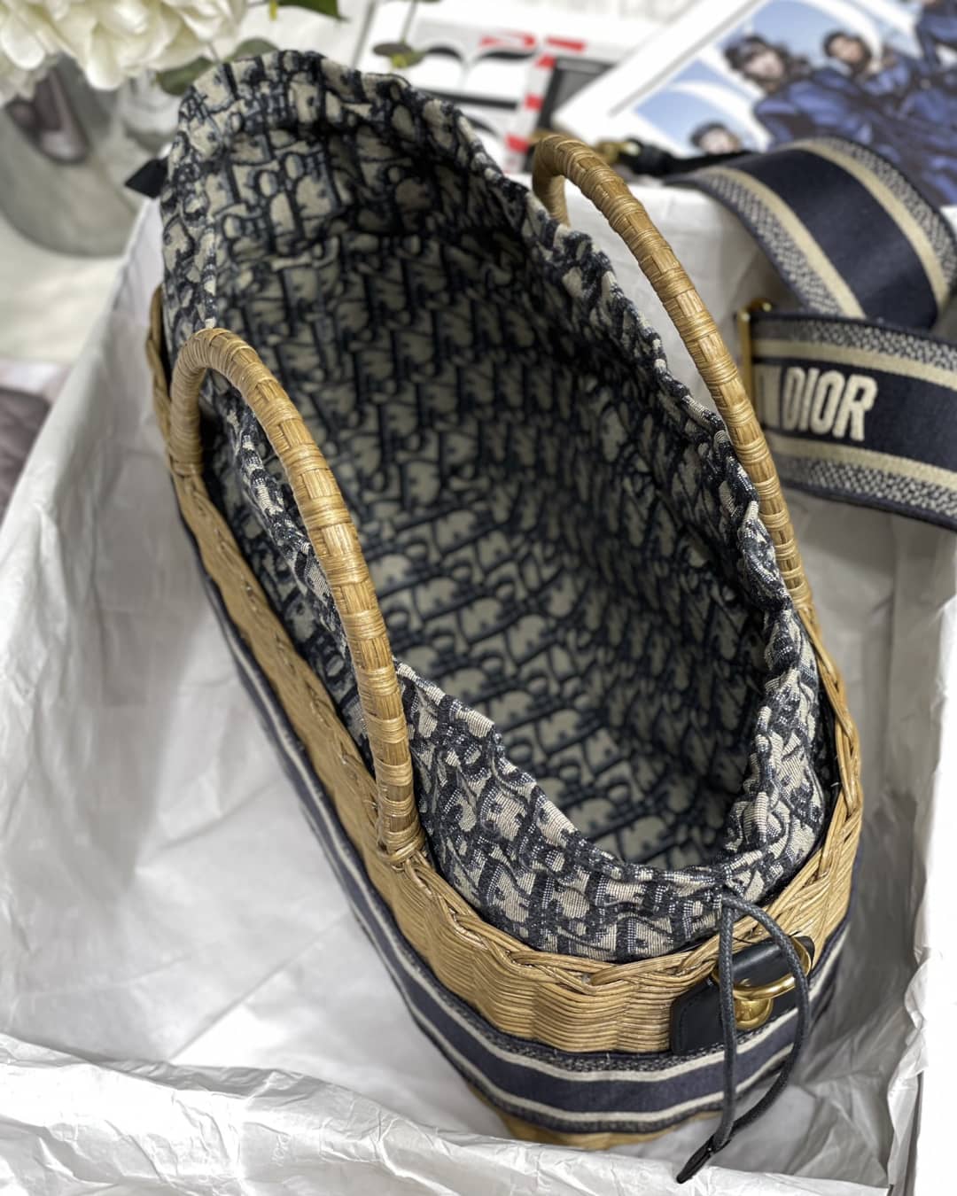 Dior Dupe Bag Medium Lady Natural Wicker