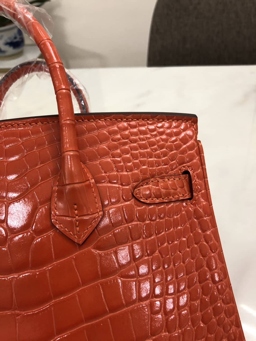Hermes Birkin 25CM Crocodile Shiny Replica Bag